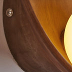 Round Wall Sconce with Minimalist Design – Resin and Iron Accent Light