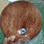 Round Wall Sconce with Minimalist Design – Resin and Iron Accent Light
