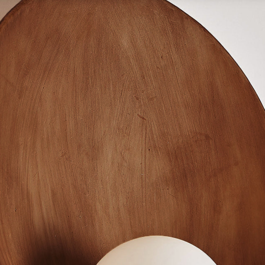 Round Wall Sconce with Minimalist Design – Resin and Iron Accent Light