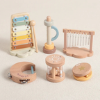 6-Piece Rattle Set – Wooden Toys for Babies