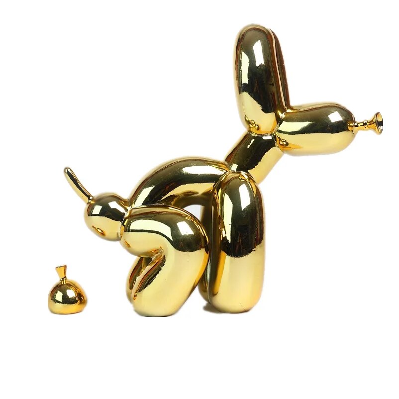 Polished Resin Dog Balloon Sculpture – Whimsical Art Decor