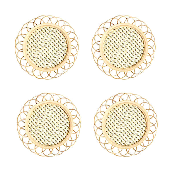 Sustainable Bamboo Coaster Collection with Non-Slip Grip