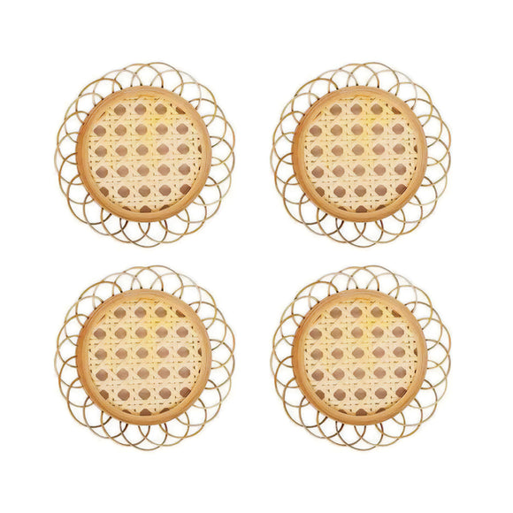Sustainable Bamboo Coaster Collection with Non-Slip Grip