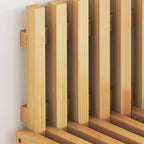 Foldable Bamboo Ottoman Footrest with Back Support - Space-Saving Design