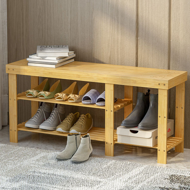 2-Tier Bamboo Shoe Organizer for Entryway Storage Solutions