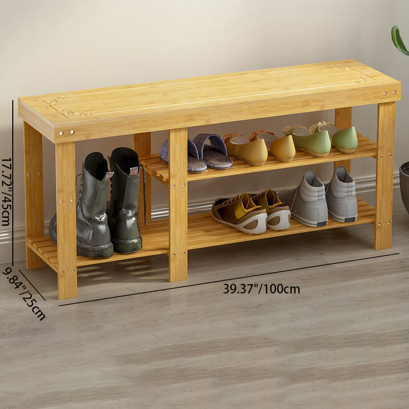 2-Tier Bamboo Shoe Organizer for Entryway Storage Solutions