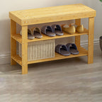 2-Tier Bamboo Shoe Organizer for Entryway Storage Solutions
