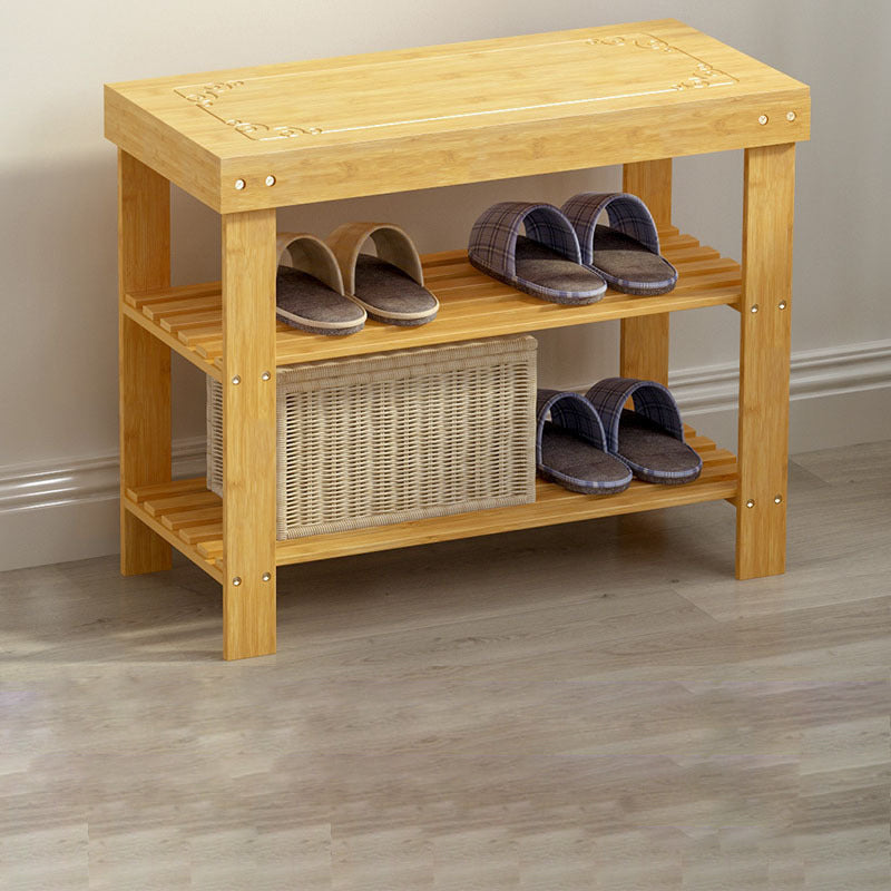 2-Tier Bamboo Shoe Organizer for Entryway Storage Solutions