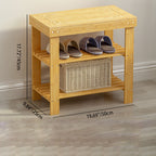 2-Tier Bamboo Shoe Organizer for Entryway Storage Solutions