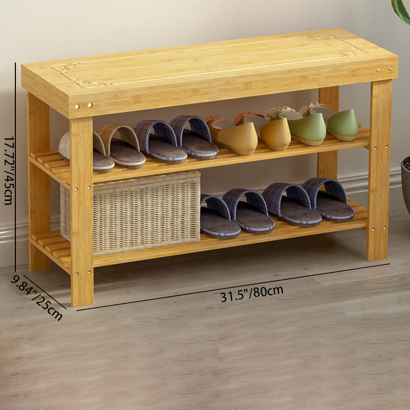 2-Tier Bamboo Shoe Organizer for Entryway Storage Solutions