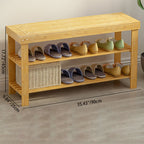 2-Tier Bamboo Shoe Organizer for Entryway Storage Solutions