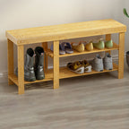 2-Tier Bamboo Shoe Organizer for Entryway Storage Solutions