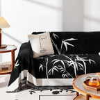 Elegant Bamboo Pattern Chenille Fabric Sofa Cover in Bamboo Whisper