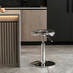 Height Adjustable Modern Dining Chair | Acrylic and Steel Bar Stool