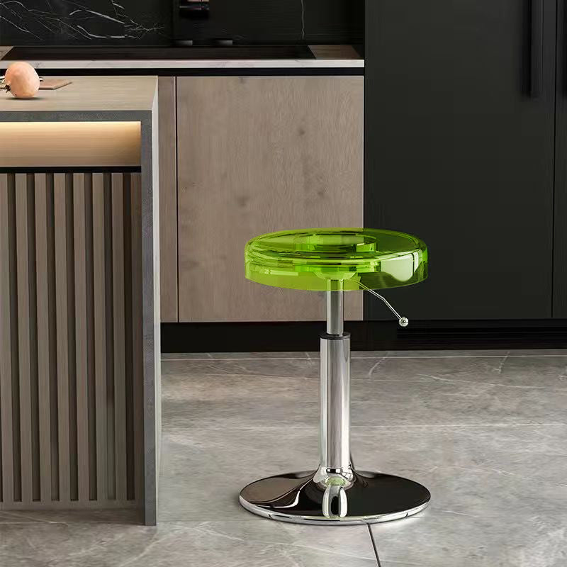 Height Adjustable Modern Dining Chair | Acrylic and Steel Bar Stool