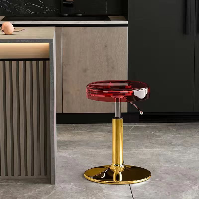 Height Adjustable Modern Dining Chair | Acrylic and Steel Bar Stool