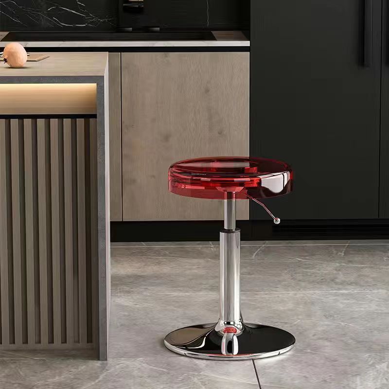 Height Adjustable Modern Dining Chair | Acrylic and Steel Bar Stool