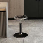 Height Adjustable Modern Dining Chair | Acrylic and Steel Bar Stool