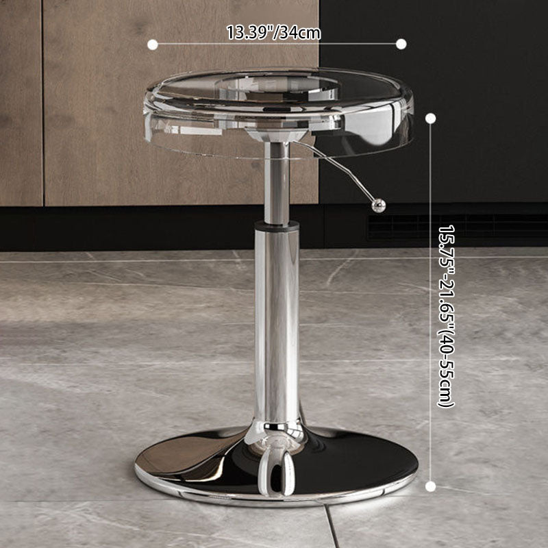 Height Adjustable Modern Dining Chair | Acrylic and Steel Bar Stool