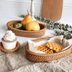 Natural Harmony Handwoven Rattan Serving Basket
