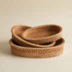 Natural Harmony Handwoven Rattan Serving Basket