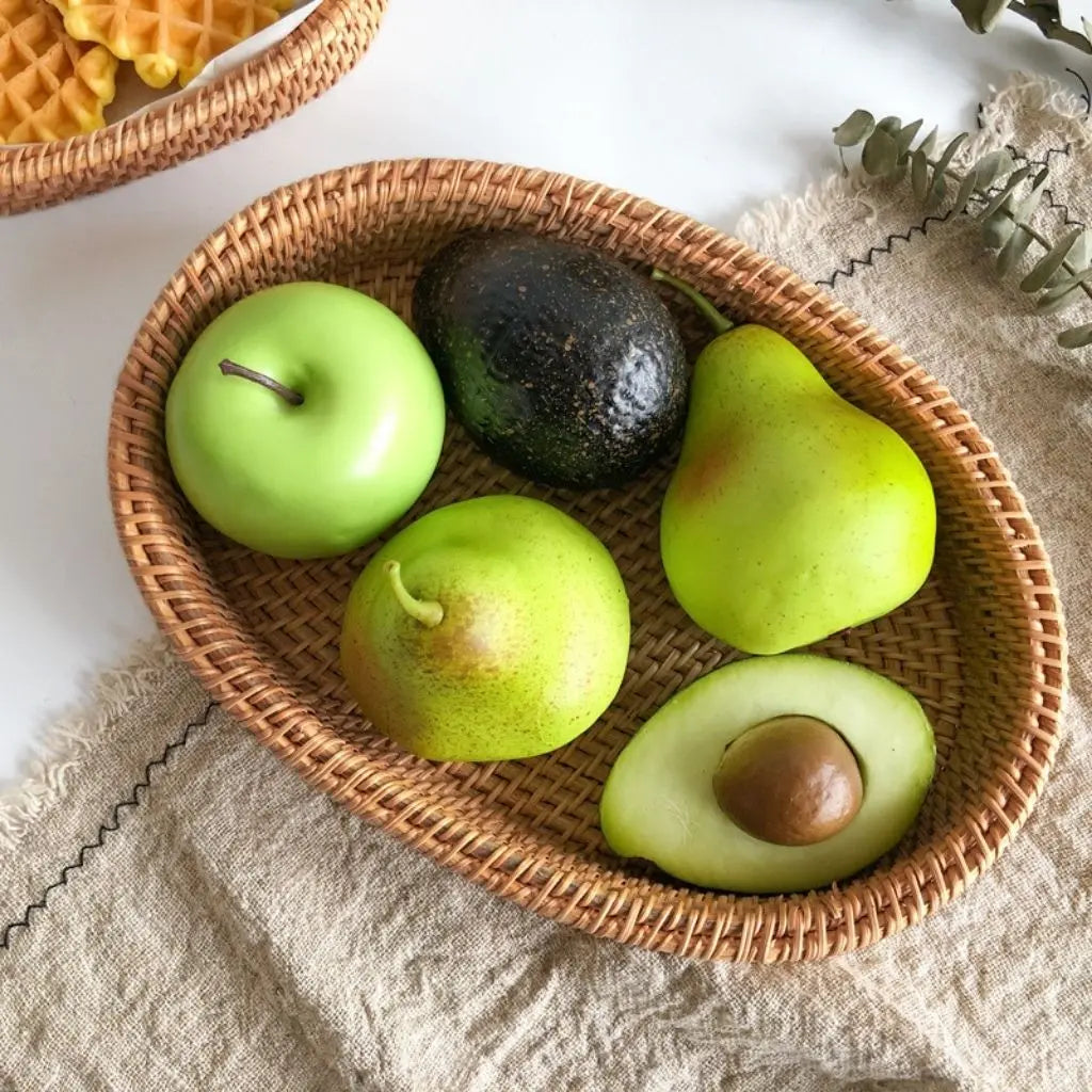 Natural Harmony Handwoven Rattan Serving Basket