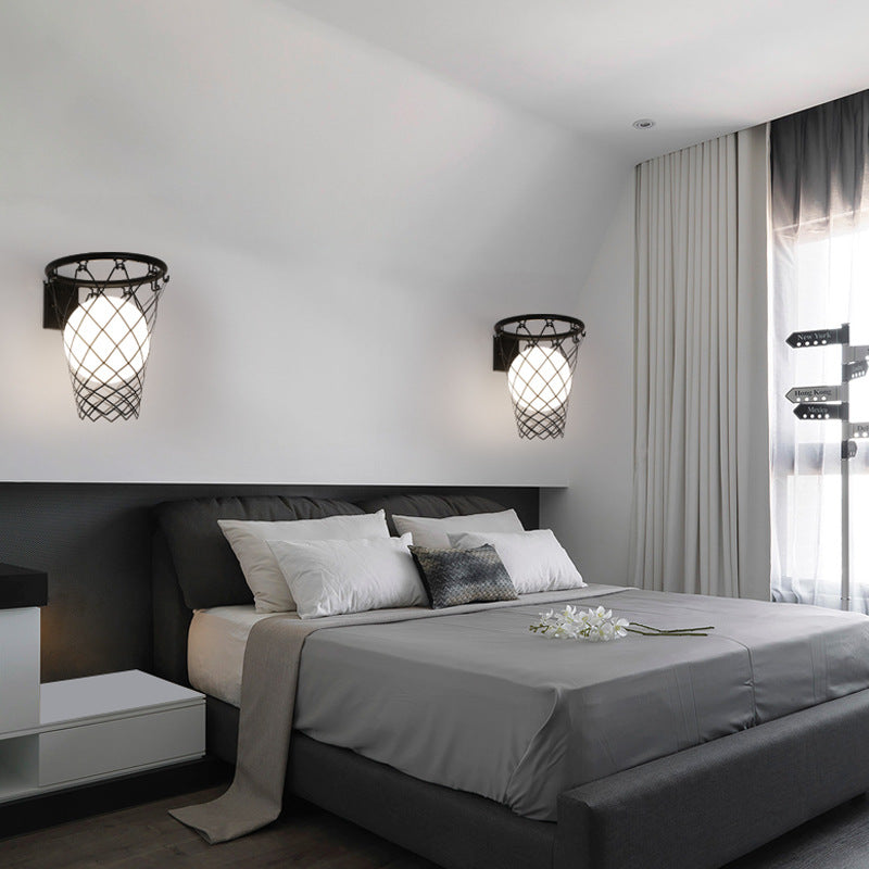 Art Deco Wall Light for Kids' Rooms – Playful Basketball Design