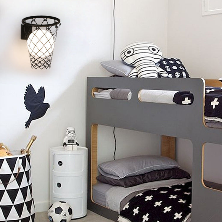 Art Deco Wall Light for Kids' Rooms – Playful Basketball Design