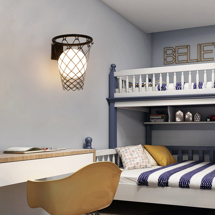 Art Deco Wall Light for Kids' Rooms – Playful Basketball Design