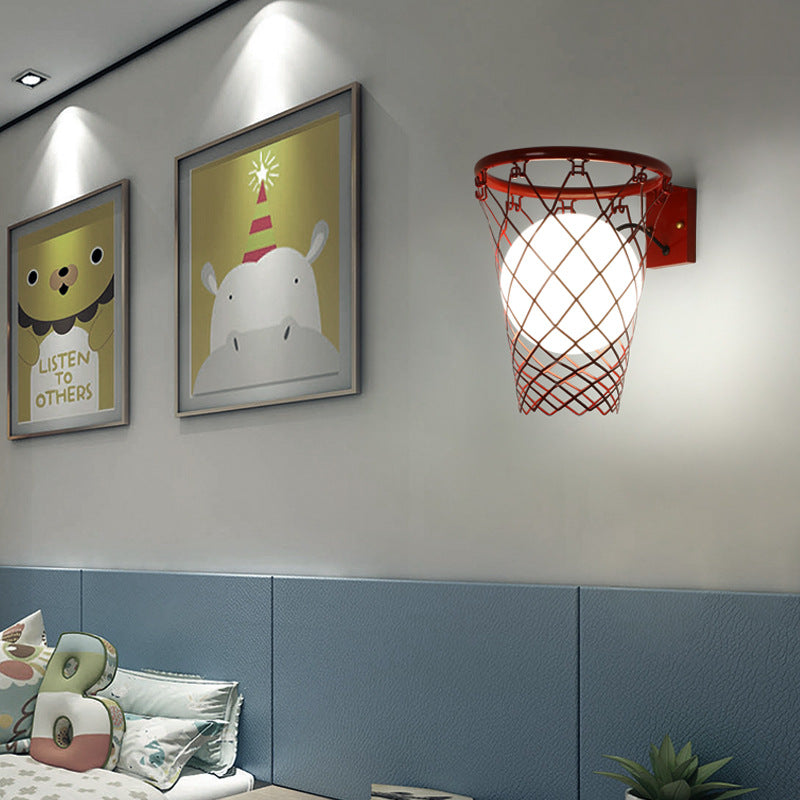 Art Deco Wall Light for Kids' Rooms – Playful Basketball Design