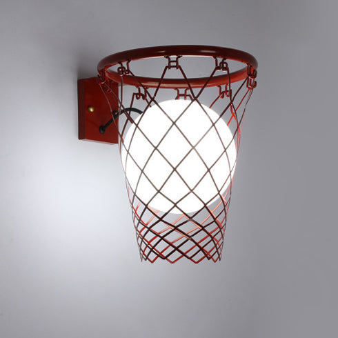 Art Deco Wall Light for Kids' Rooms – Playful Basketball Design