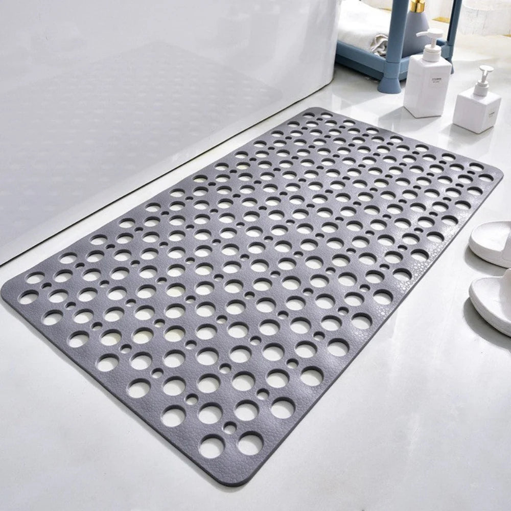 Shower Bath Mat with Suction Cups and Drainage Design