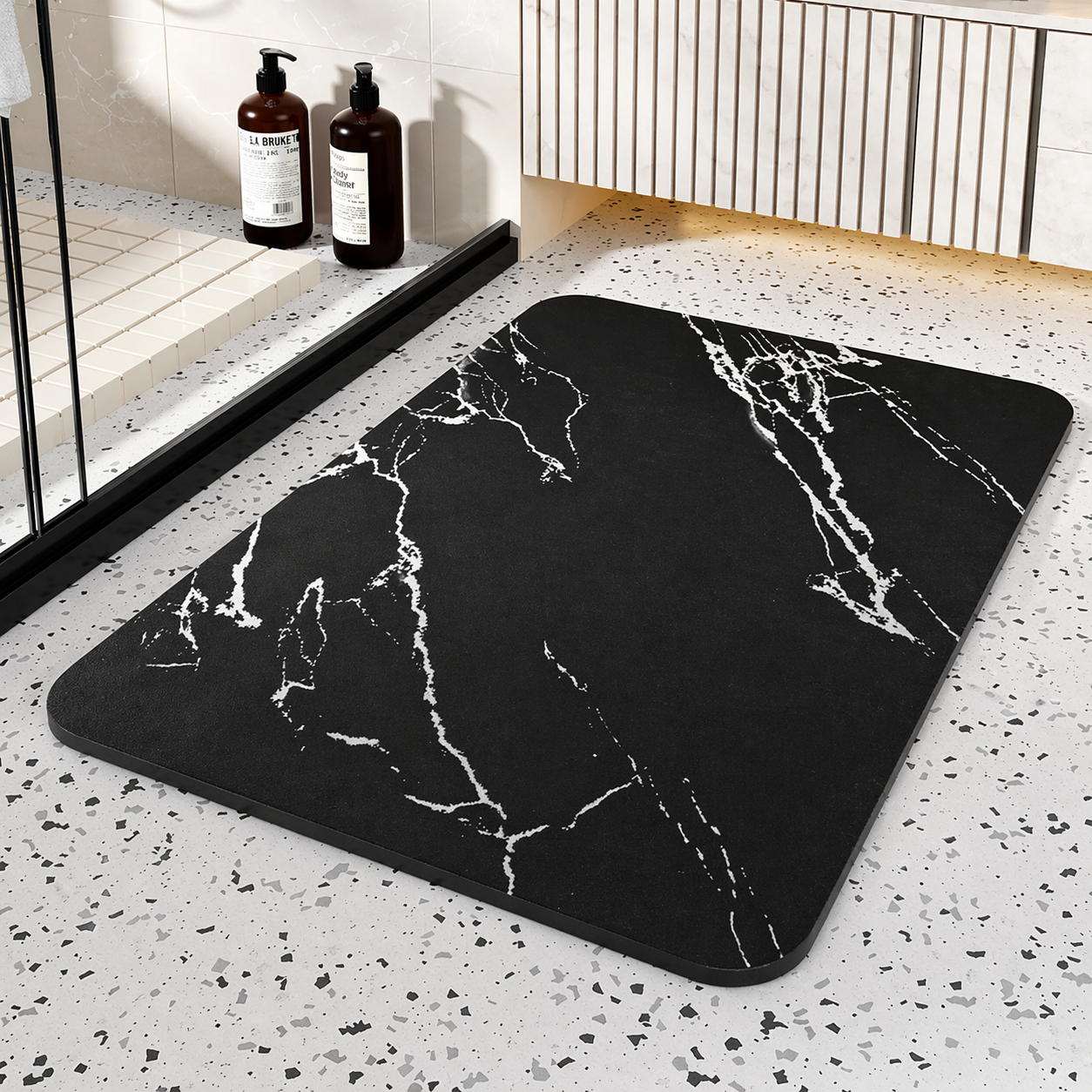 Non-Slip Diatom Stone Rug for Bathroom – Quick Dry Marble Mat