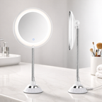LED Bathroom Mirror with Magnification and Adjustable Arm