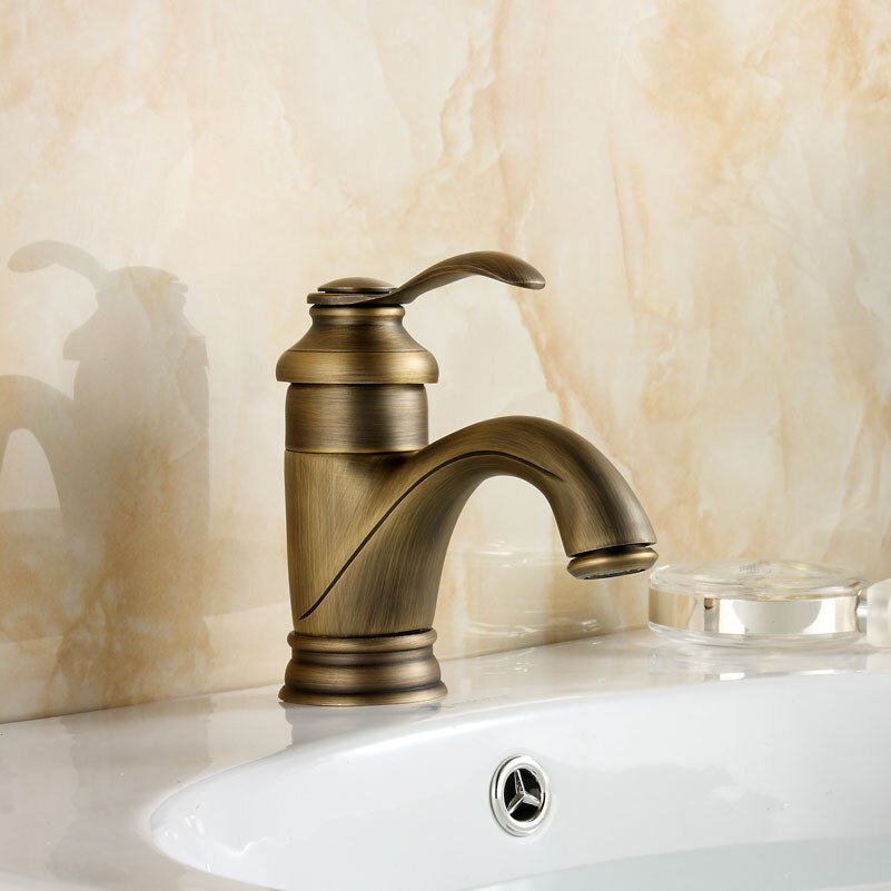 Leak-Proof Bathroom Mixer Tap in Antique Brass – Stylish Upgrade for Modern Spaces