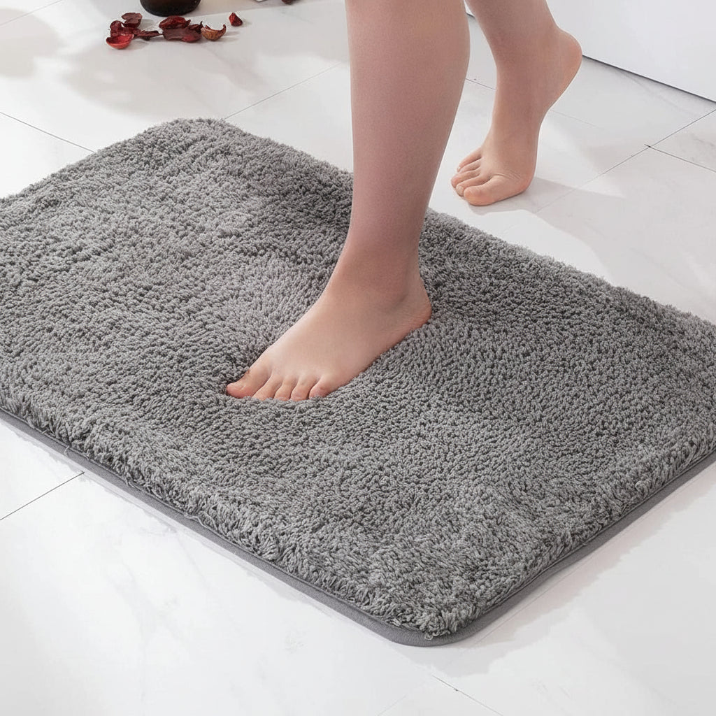 Non-Slip Backed Plush Bath Mat for Bathroom Comfort