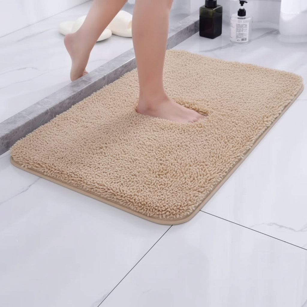 Non-Slip Backed Plush Bath Mat for Bathroom Comfort