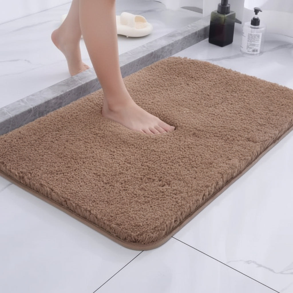 Non-Slip Backed Plush Bath Mat for Bathroom Comfort