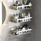Space-Saving Aluminum Bathroom Shelf with No-Drill Installation
