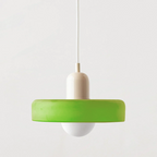 Glass Pendant Light with Ring Shade in Bauhaus Design