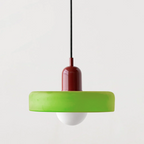 Glass Pendant Light with Ring Shade in Bauhaus Design