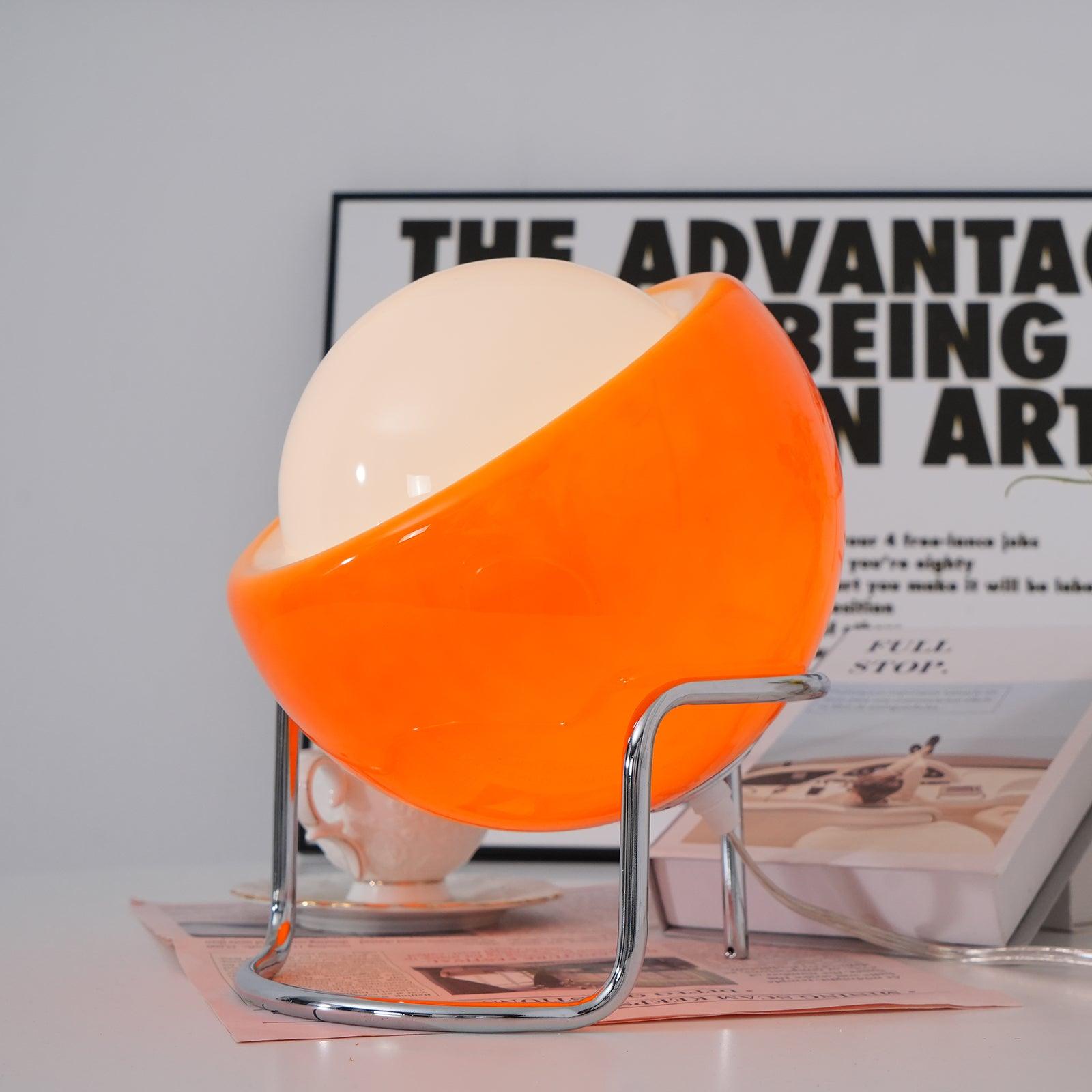 Metal Framed Table Lamp with Glass Effect in Bauhaus Design