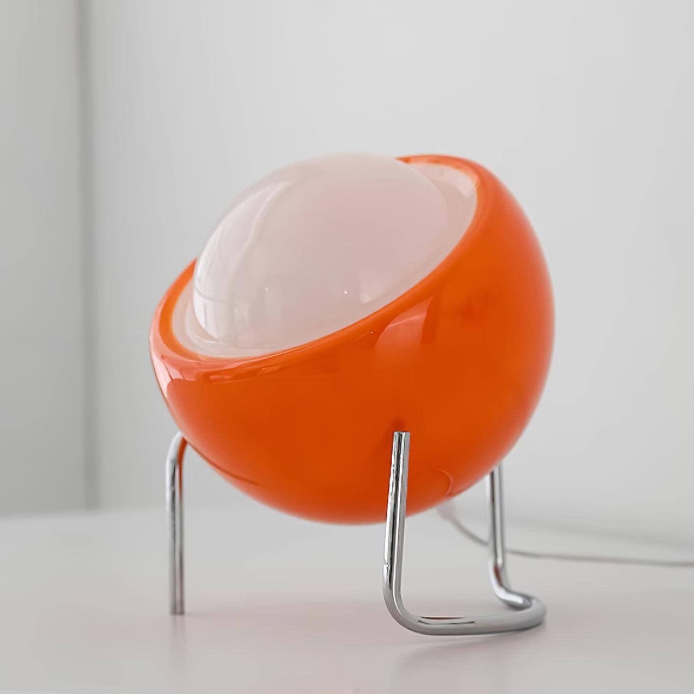 Metal Framed Table Lamp with Glass Effect in Bauhaus Design