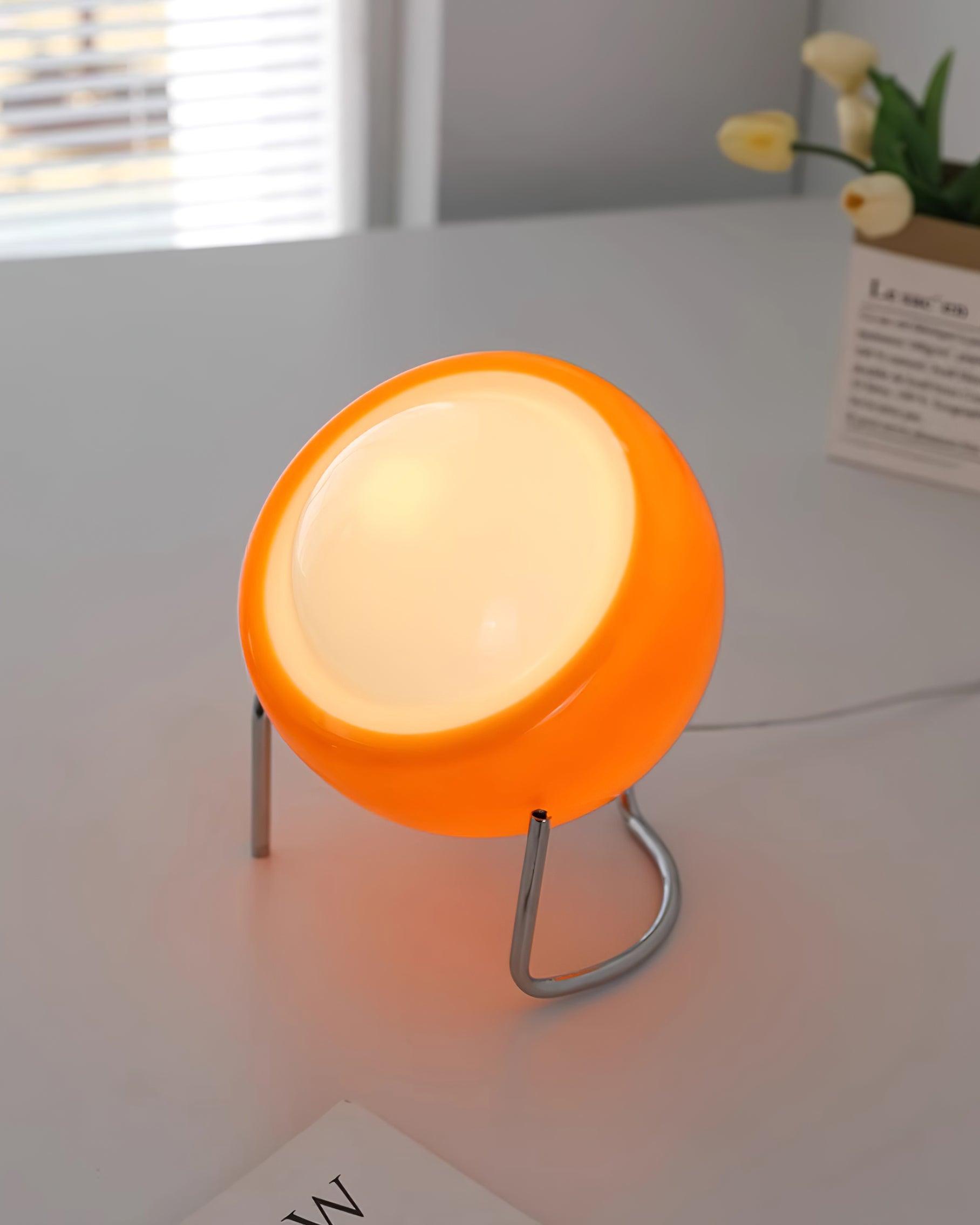 Metal Framed Table Lamp with Glass Effect in Bauhaus Design