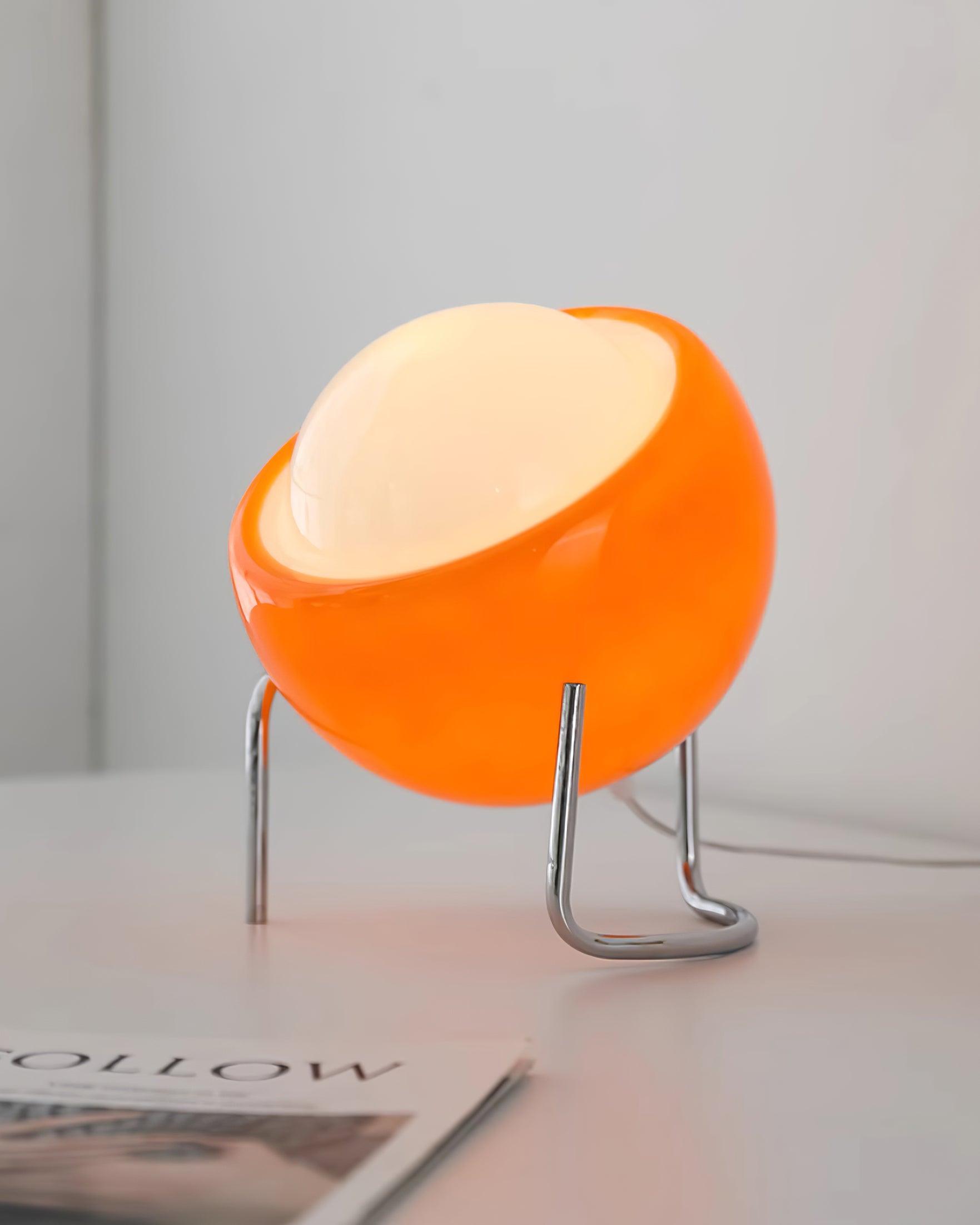 Metal Framed Table Lamp with Glass Effect in Bauhaus Design
