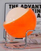 Metal Framed Table Lamp with Glass Effect in Bauhaus Design