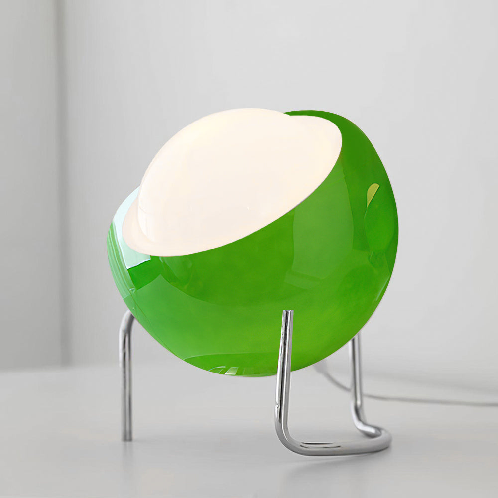 Metal Framed Table Lamp with Glass Effect in Bauhaus Design