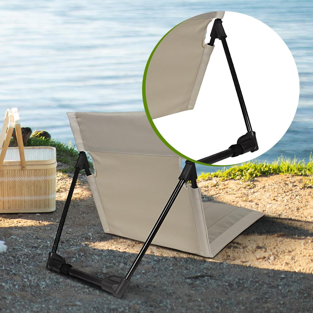 Foldable Reclining Lounge Chair for Camping and Beach Use