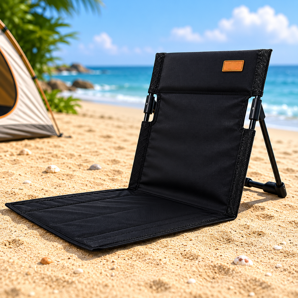 Foldable Reclining Lounge Chair for Camping and Beach Use