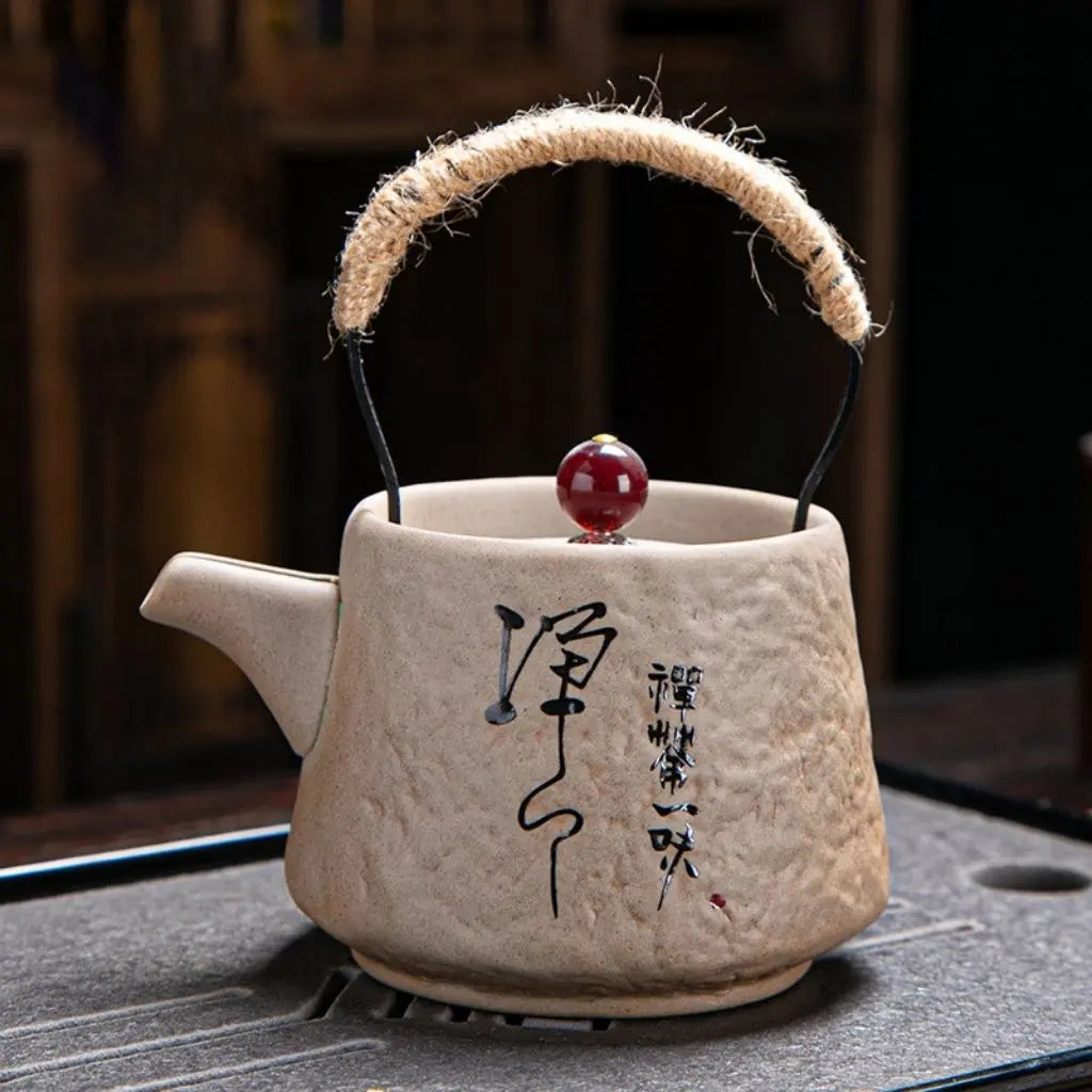 Rustic Elegance Handcrafted Japanese-Style Teapot
